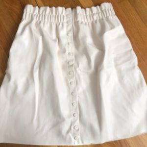 White leather mini skirt